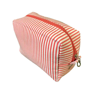 Orange makeup bag