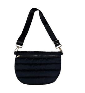 Puffy skuldertaske | Curved bag i sort