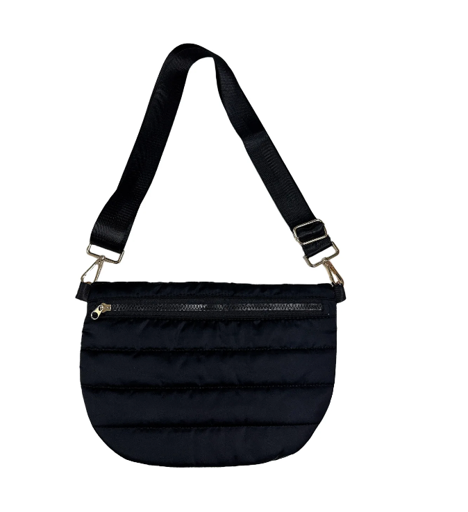 Puffy skuldertaske | Curved bag i sort