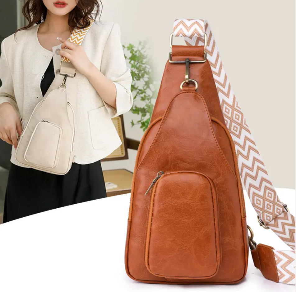 Sling taske og crossover bag i brun