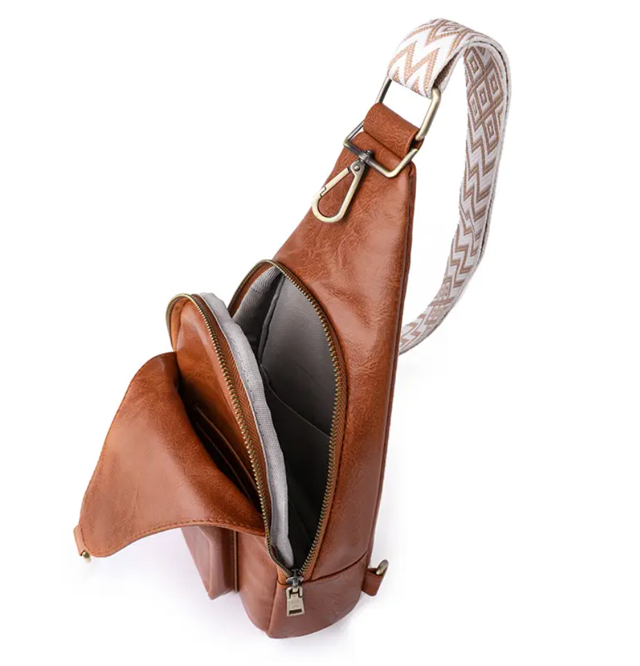 Sling taske og crossover bag i brun