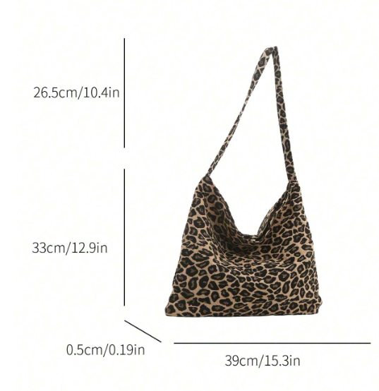 Leopardmønstret Shopper Taske i Stof