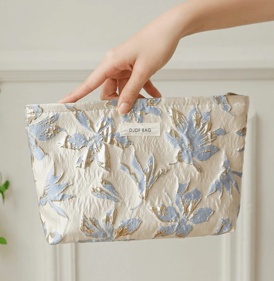 Elegant Makeup-Taske med Blomsterbroderi - DJDF Bag