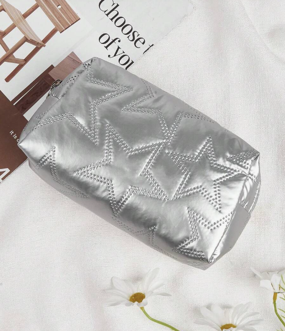 Stjerneprintet Makeup-Taske i Satin
