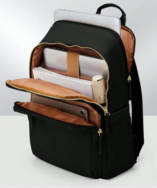 Minimalistisk Rygsæk med Laptop Rum - Sort/Brun