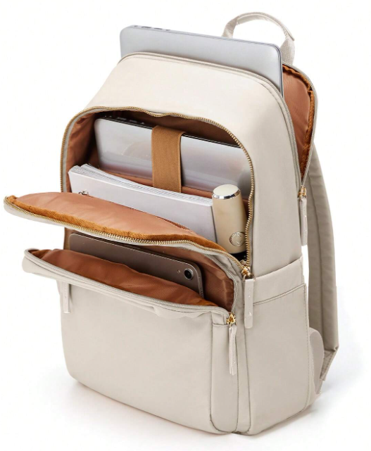Minimalistisk Rygsæk med Laptop Rum - Sort/Brun
